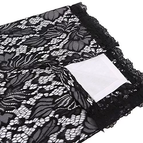 Elegantní pouzdrové ŠATY MIDI 8233174-2 krajka černá / bílá XS