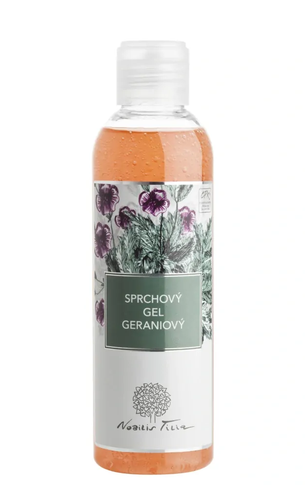 Nobilis Tilia Sprchový gel Geraniový 200 ml nebo 500 ml ........................... harmonizuje emoční výkyvy, ulevuje při úzkosti a podráždění, posiluje při emočním vyčerpání a pomáhá ženám obnovit jejich vnitřní energii a sílu