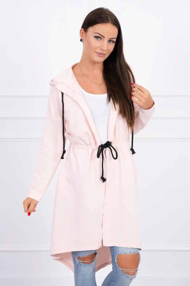 Dámská dlouhá MIKINA / BUNDA kardigan OVERSIZE 8998-1 růžová - univerzální S/M/L