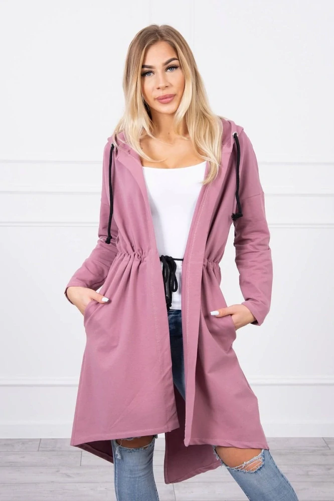 Dámská dlouhá MIKINA / BUNDA kardigan OVERSIZE 8998-101 sytě růžová - univerzální S/M/L