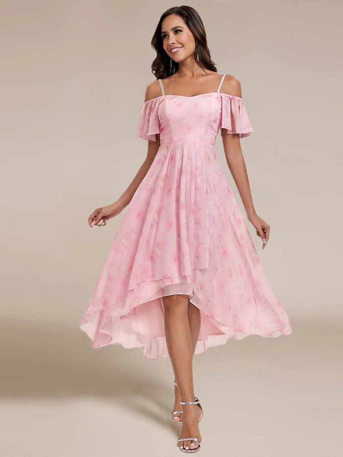 Ever Pretty dámské ŠATY na ramínka a krátkým rukávem Batika EP02103-5 růžová S / M / L / XL /2XL / 3XL / 4XL / 5XL / 6XL / 7XL / 8XL 