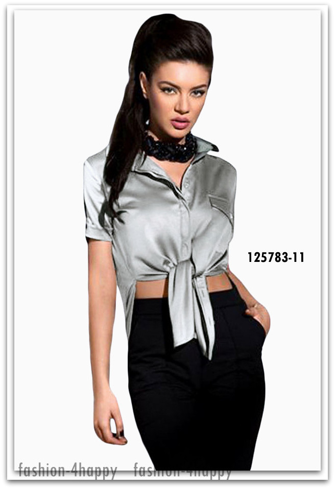 Luxusní dámská košile 125783-11 šedá M/L