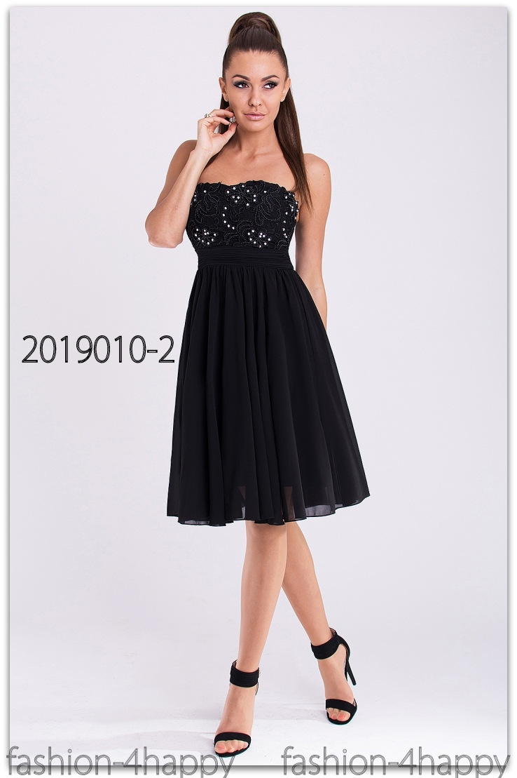 Luxusní plesové ŠATY MINI 2019010-2 černá S