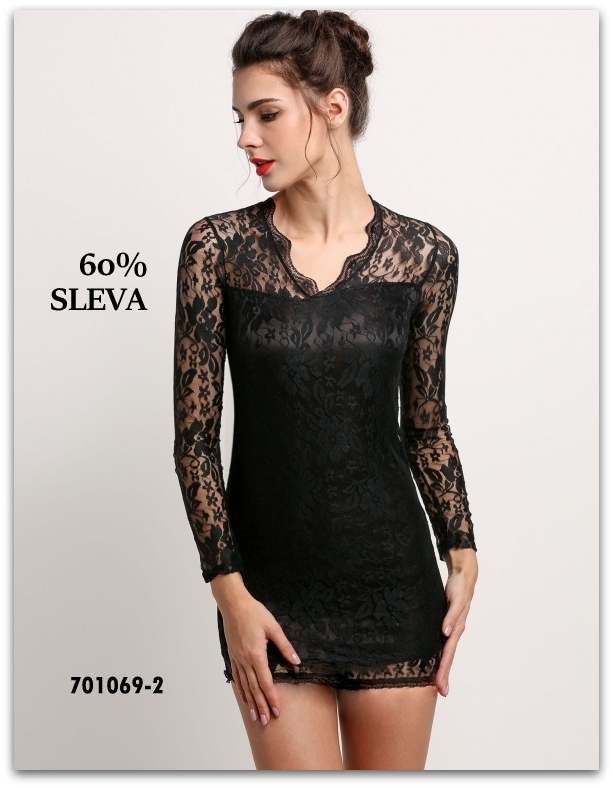 MINI ŠATY KRAJKA CLUBWEAR 701069-2 černá XS