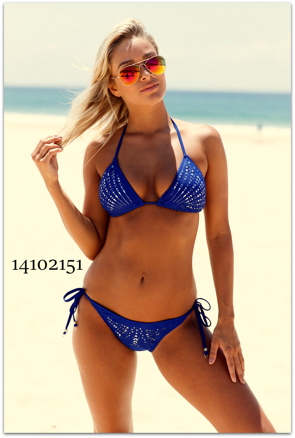 Dvoudílné dámské PLAVKY / BIKINY 14102151-3 modrá M