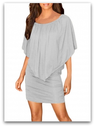 LETNÍ MINI ŠATY dvouvrstvé 1228201-11 šedá M/L