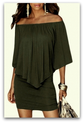 LETNÍ MINI ŠATY dvouvrstvé 1228201-9 khaki M/L