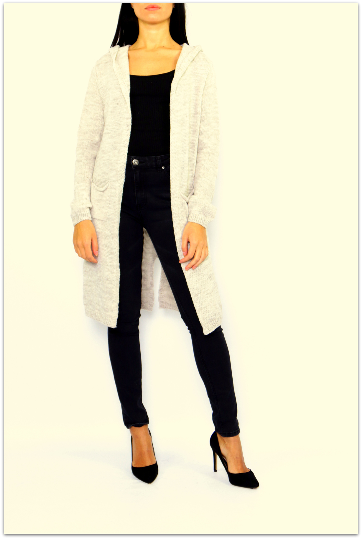 Dámský dlouhý SVETR / CARDIGAN STAR pletený 3300163-3 béžová UNI