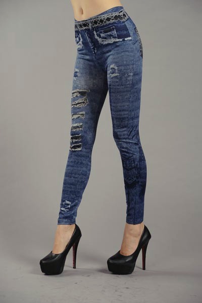 EIFFEL Dámské JEANS LEGÍNY STRETCH / SLIM 35368-3 modrá UNI