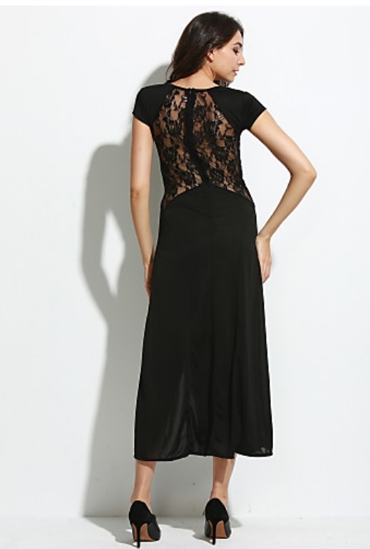Dlouhé SEXY ŠATY 902430614-2 černá XS/S - 60% SLEVA
