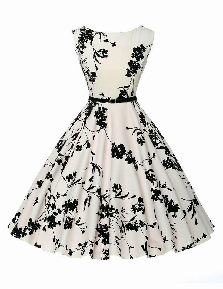 Dámské RETRO ŠATY VZOR kolová sukně + pásek 80201261-1 bílá XXL
