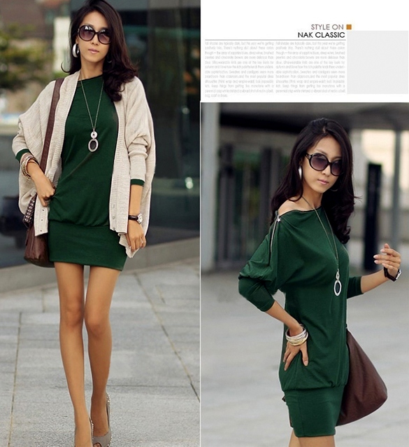 MINI ŠATY/TUNIKA JAPAN STYLE 93492-3 zelená UNI M/L