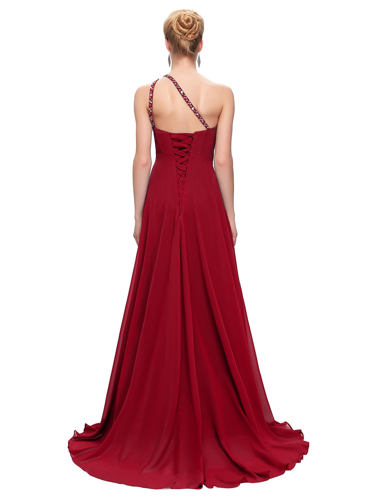 Grace Karin luxusní plesové a společenské šaty CL2949-7 vínová S