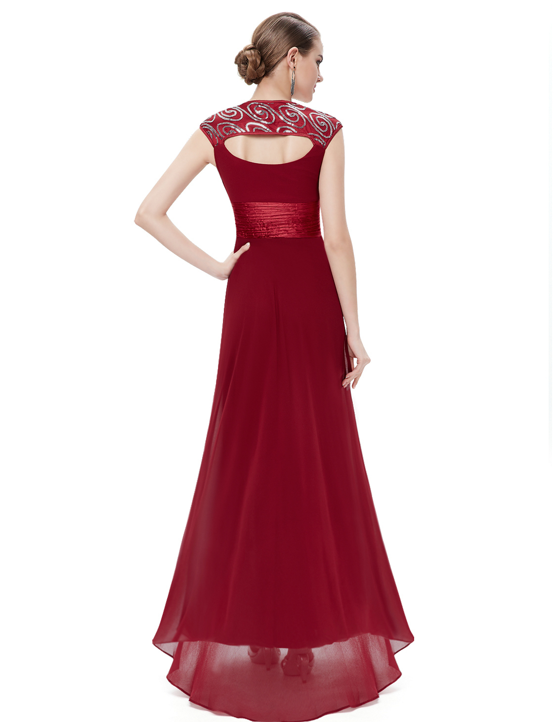 Ever Pretty dámské dlouhé plesové šaty s vlečkou šifon EP9672-7 vínová XS / 34     SLEVA: 56%