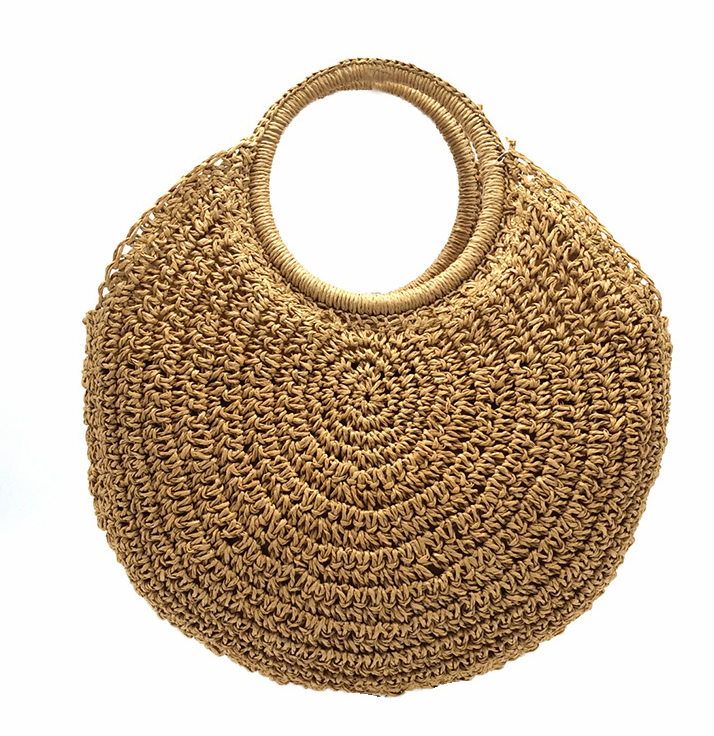 HAND MADE Velká dámská TAŠKA kulatá 330315-4 hnědá XXL