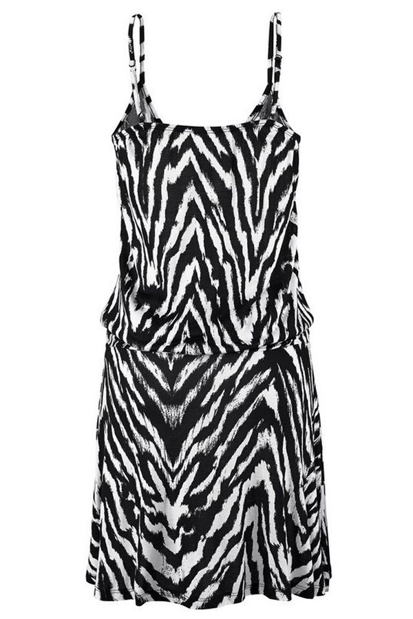 Letní ŠATY dámské MINI Vzor ZEBRA 12206421-2 černá M