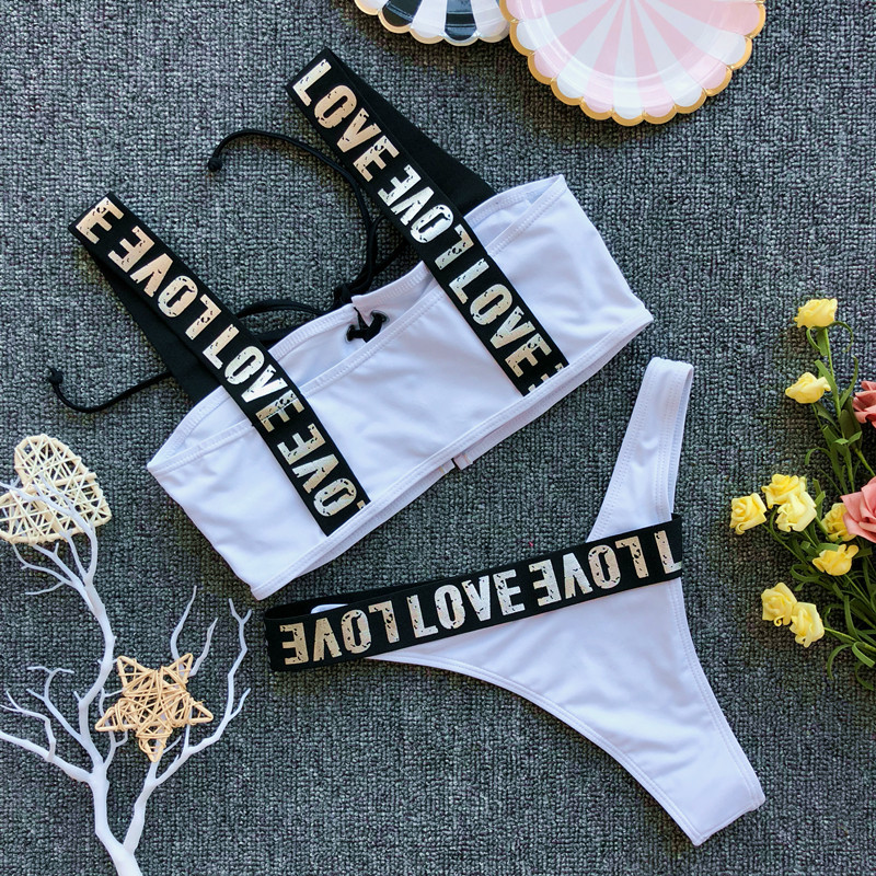 Dvoudílné dámské PLAVKY/BIKINY Brazil 604721-1 bílá / černá XS/S/M