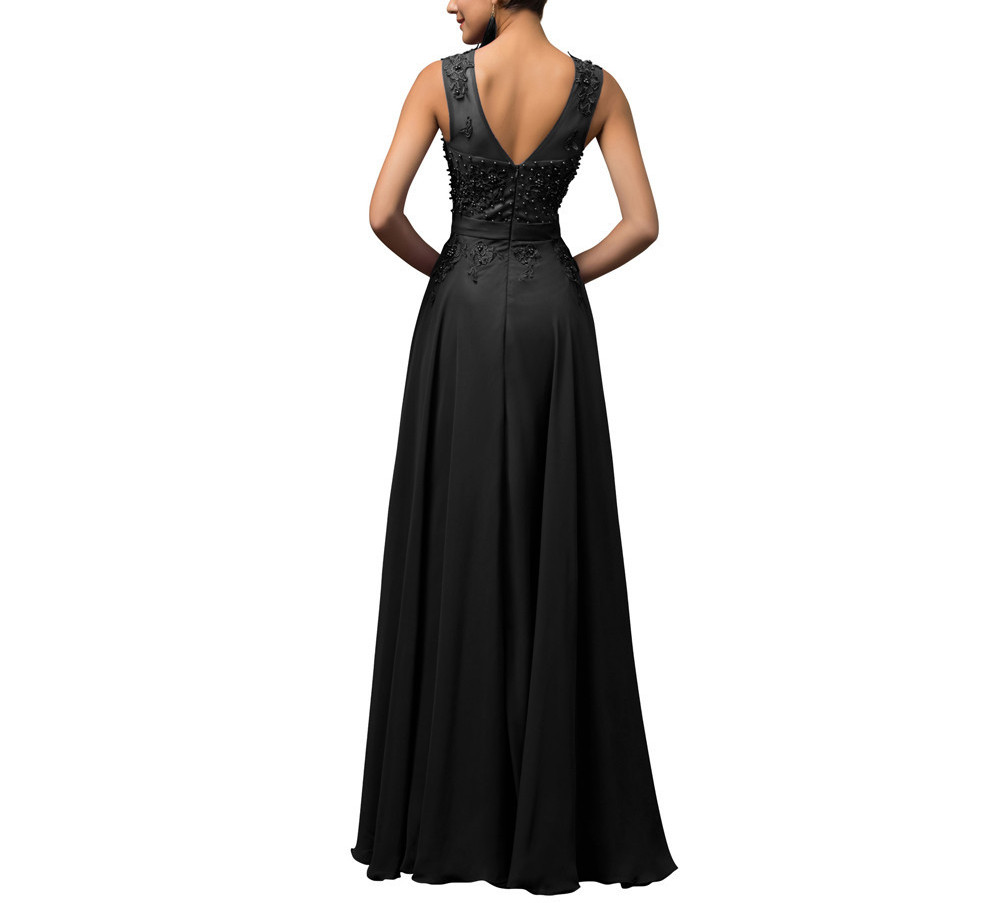 GRACE KARIN luxusní ŠATY dlouhé CL007555-2 černá XS / XL