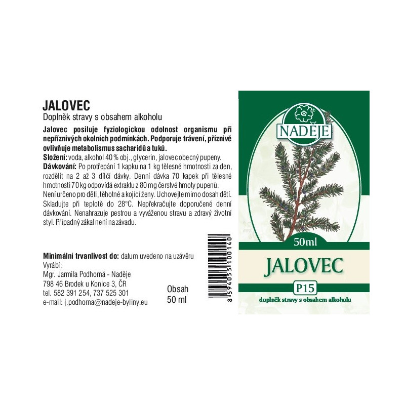 Naděje Jalovec - tinktura z pupenů 50 ml