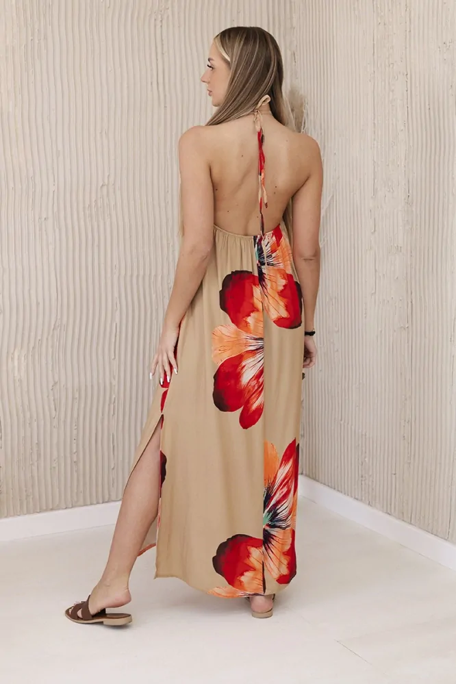 Kesi dámské šaty dlouhé 2760-12 hnědá