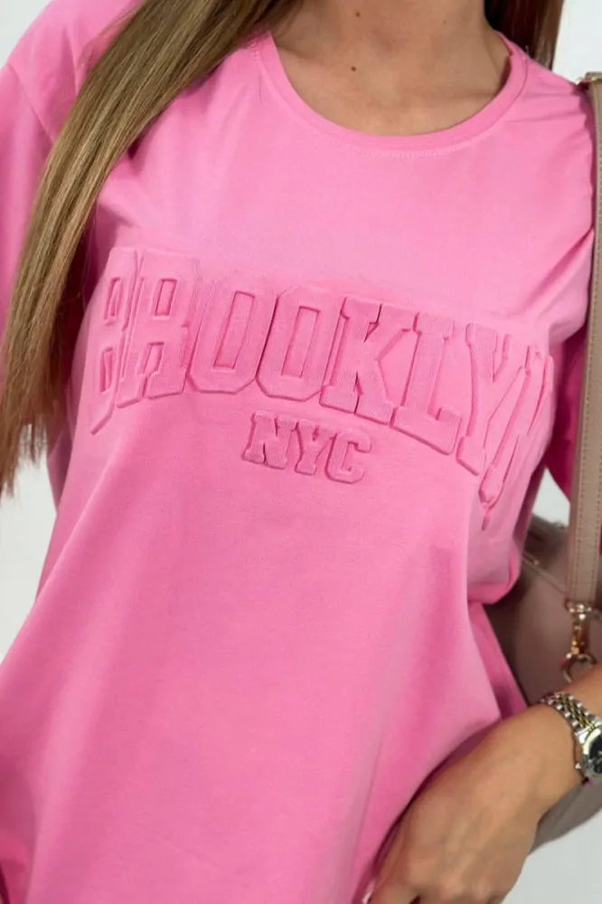 Dámská sportovní souprava komplet BROOKLYN tričko + legíny 709427-9 růžová univerzální