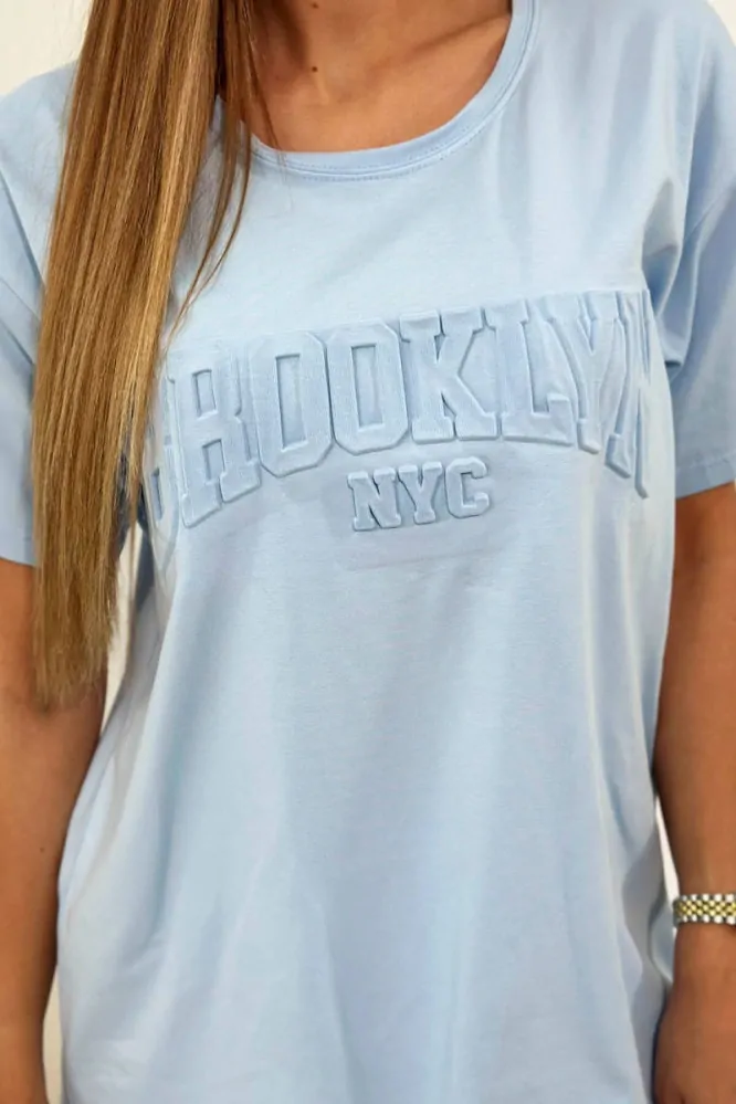 Dámská sportovní souprava komplet BROOKLYN tričko + legíny 709427-10 světle modrá univerzální