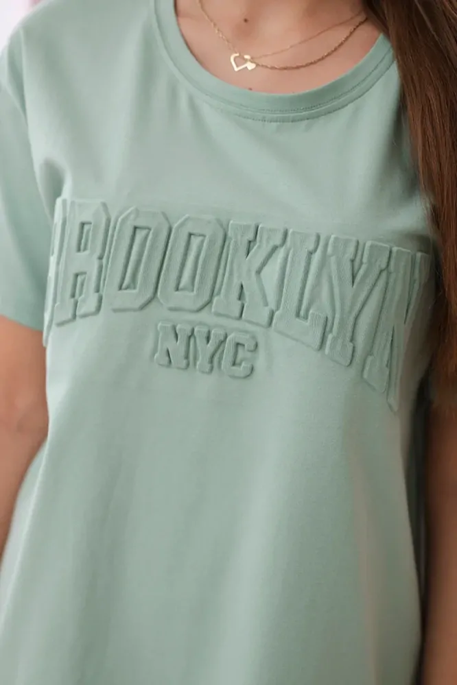 Dámská sportovní souprava komplet BROOKLYN tričko + legíny 709427-6 pistáciová univerzální
