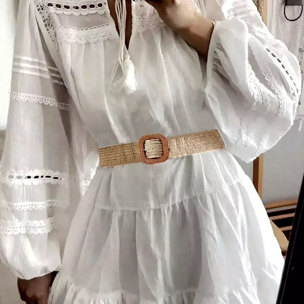 Dámský pásek elastický k šatům 922083-1 béžová M / XL