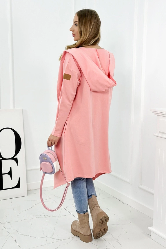Dámský kardigan / kabátek /mikina OVERSIZE 9077-101 meruňková - univerzální S/M/L