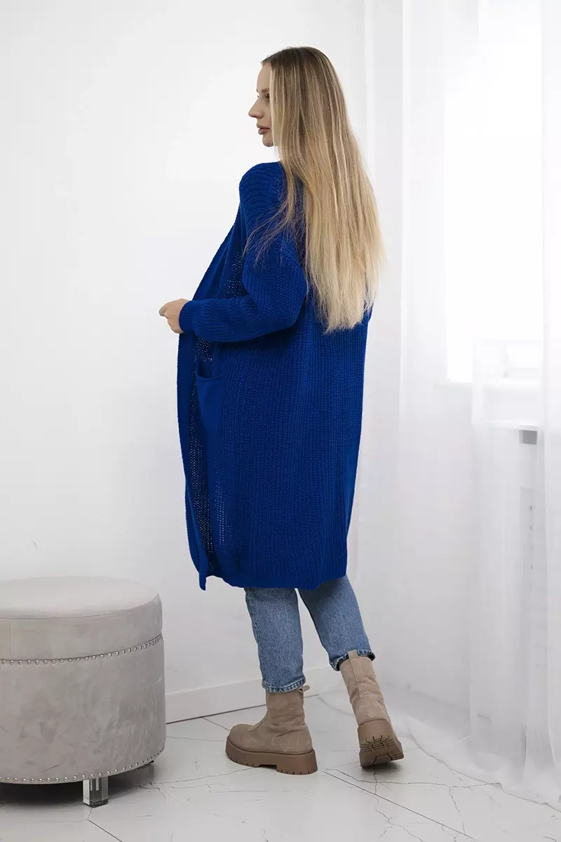 Dámský svetrový kardigan / svetr IT43-3 modrá univerzální S/M/L- Italská móda