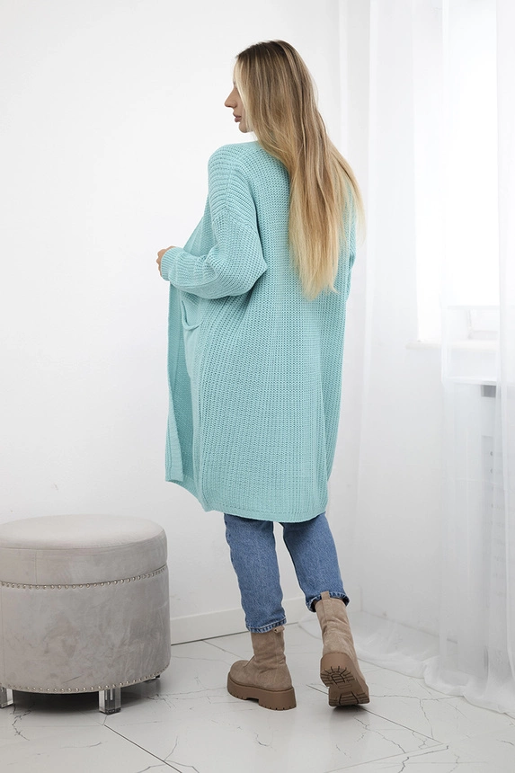 Dámský svetrový kardigan / svetr IT43-8 mentolová univerzální S/M/L- Italská móda