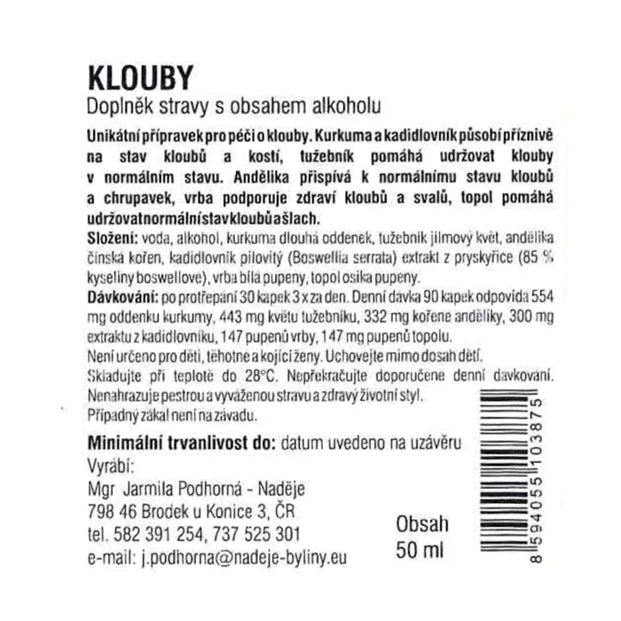 Naděje Klouby 50 ml