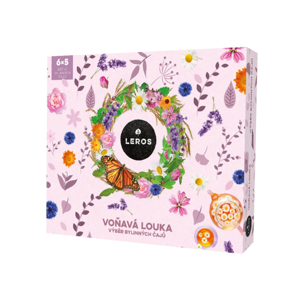 LEROS Dárková kazeta Voňavá Louka 6x5 ks - celkem 30 kusů - výběr bylinný čajů
