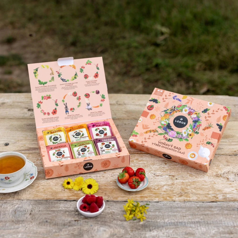 LEROS VOŇAVÝ SAD 6 druhů ovocných čajů po 5 sáčcích 30 ks