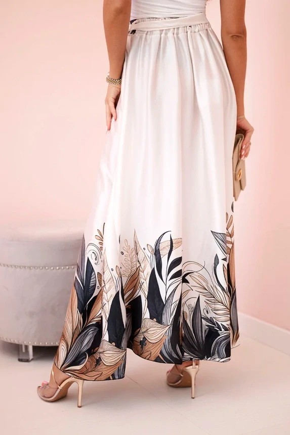 Kesi Dámská sukně dlouhá bílá 5229-3 oversized 