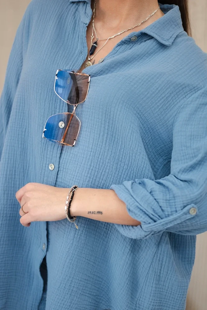 Kesi dámská košile Mušelín modrá univerzální 