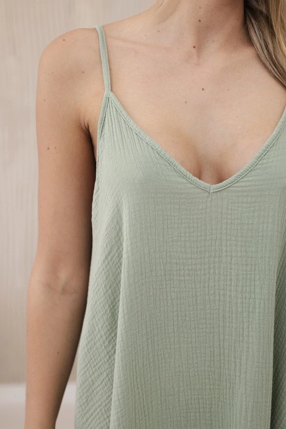 Kesi Dámské šaty mušelín 7088534-81 khaki