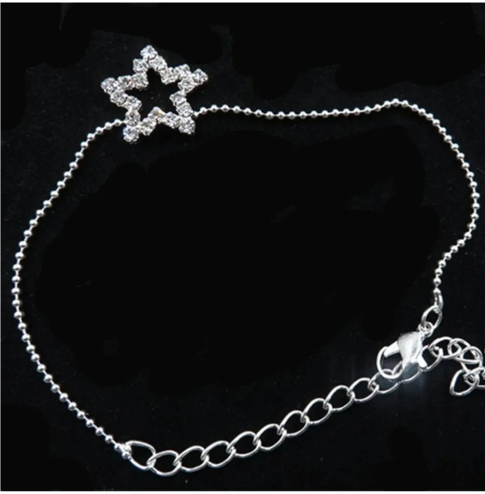 Sexy Lingerie řetízek na nohu s kamínky Star