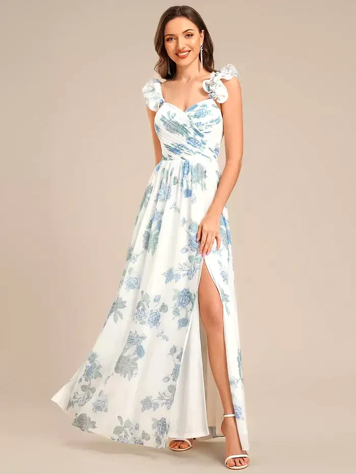 Ever Pretty dámské šaty SS00188-3 bílá s květy XL