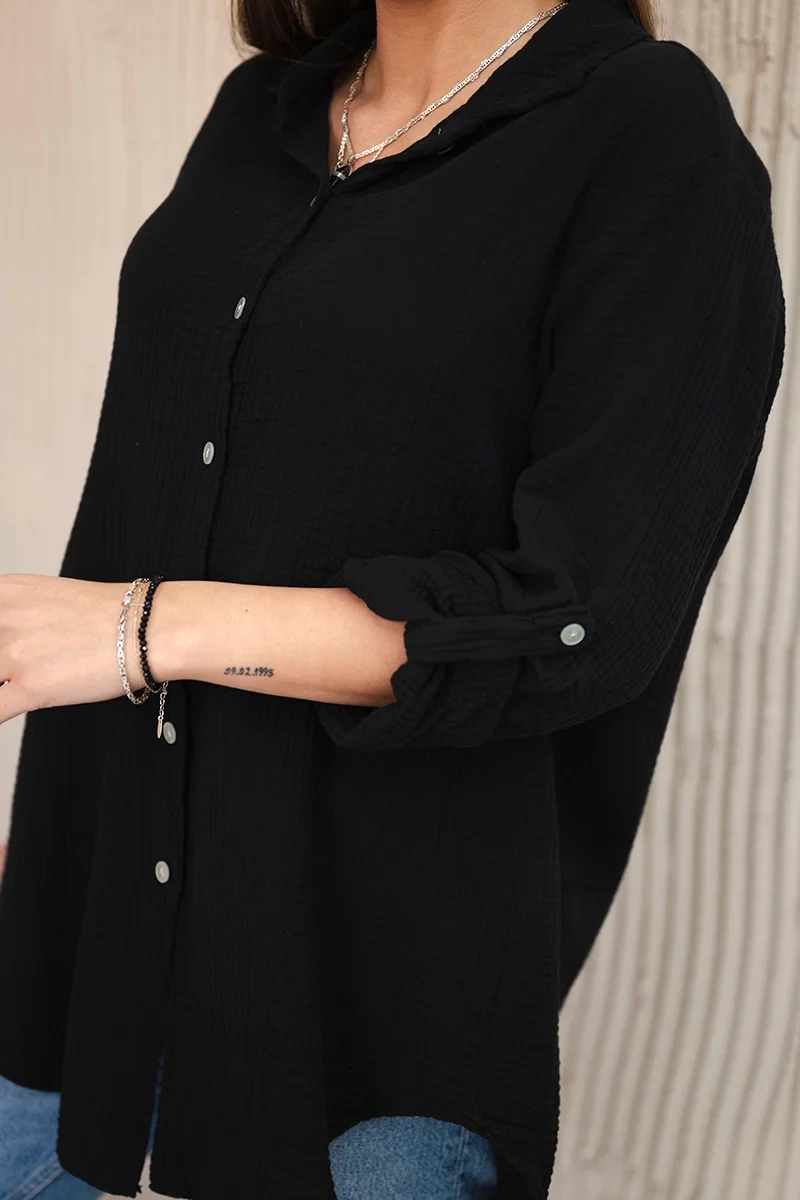 Kesi Dámská košile Mušelínová černá univerzální 