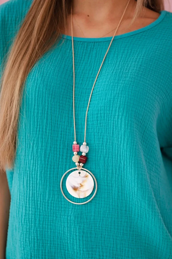 Dámská halenka mušelínová 10068-6 modrozelená + náhrdelník zdarma jako dárek UNI M/L/XL