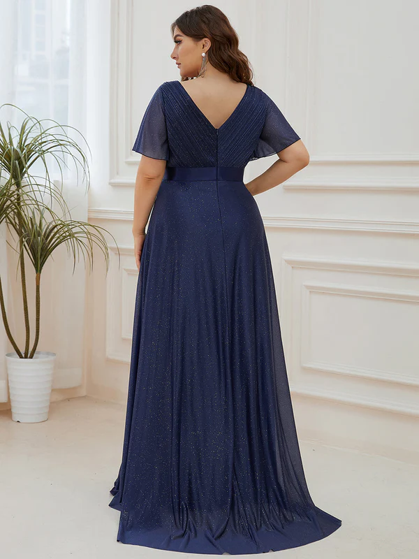Ever Pretty večerní a společenské šaty EE50159-3 tmavě modrá půlnoční 9XL