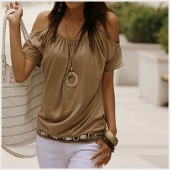F4H dámské TRIČKO 74118-1 khaki M/L
