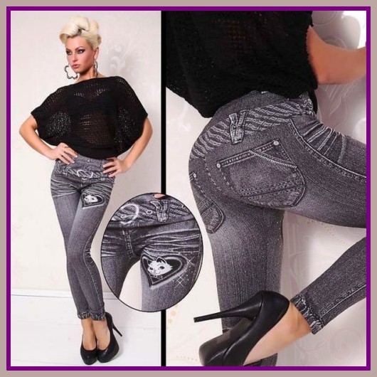 LEGÍNY dámské STRETCH 11058 černá UNI M/L/XL