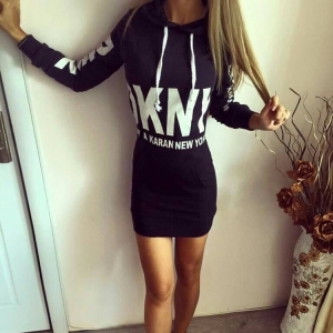 DLOUHÉ TRIKO SLIM klokanka s kapucí 318296-1 černá S/M