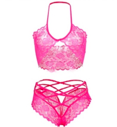 SEXY souprava spodního prádélka krajka 70368-1 růžová UNI XS/S