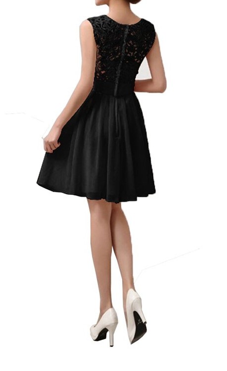 Plesové ŠATY MINI s krajkou 33771-2 černá
