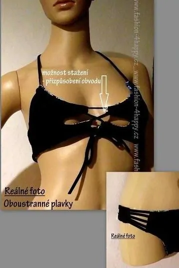 Dvoudílné PLAVKY BIKINY oboustranné geometrický vzor 808956-1 zelená XS/S