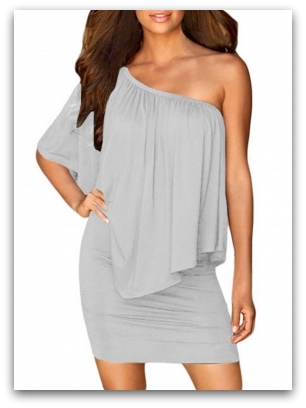 LETNÍ MINI ŠATY dvouvrstvé 1228201-11 šedá M/L