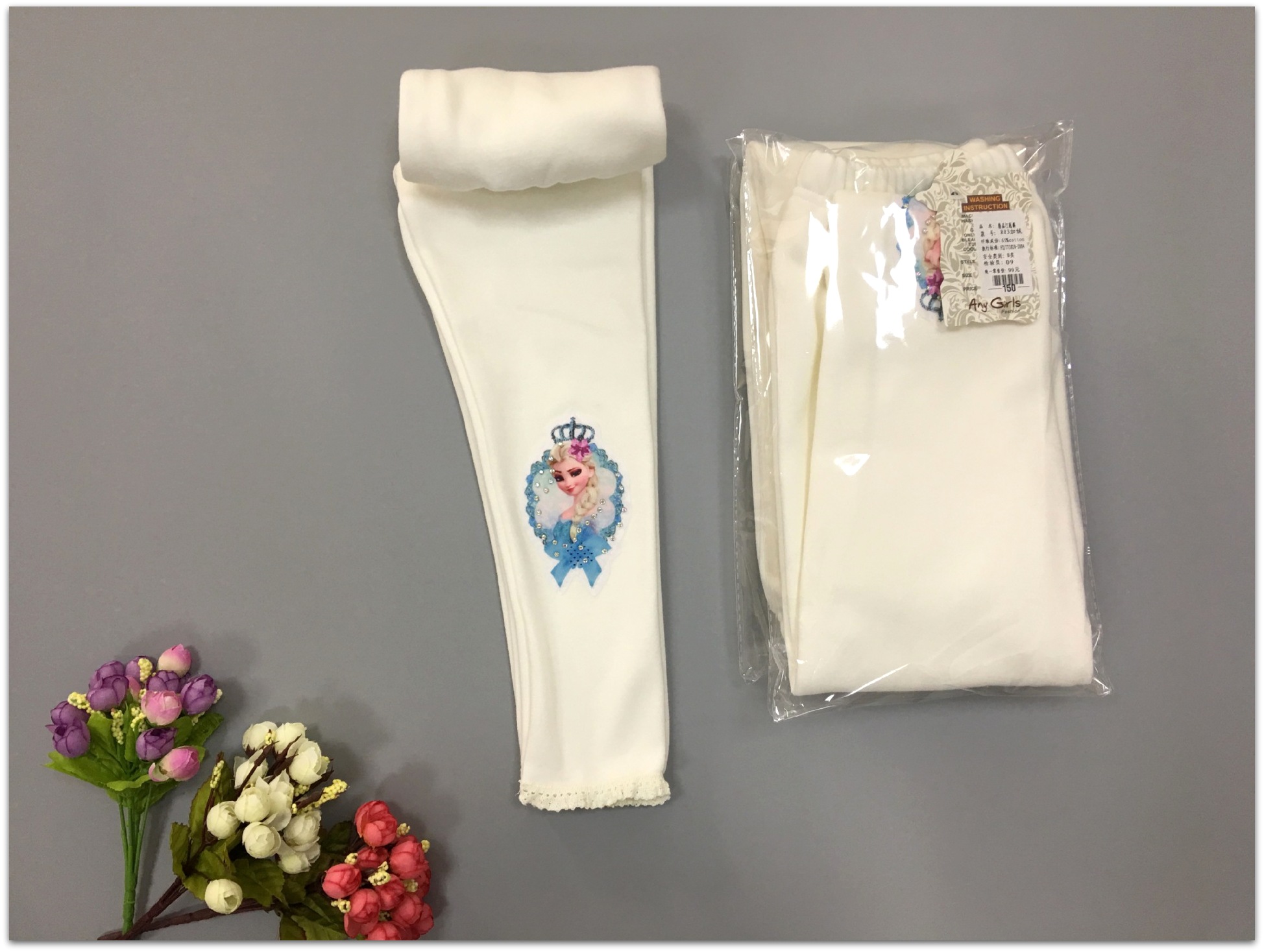 Dětské LEGÍNY FROZEN Elsa 6068132-1 bílá 104/110